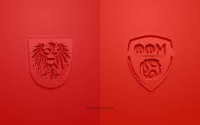 For whom do you root? Download Wallpapers Austria Vs North Macedonia Uefa Euro 2020 Group C 3d Logos Red Background Euro 2020 Football Match Austria National Football Team North Macedonia National Football Team For Desktop Free Pictures