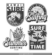 Vintage Surfing Emblems Surf Logo Surfing Quotes Vintage Surf
