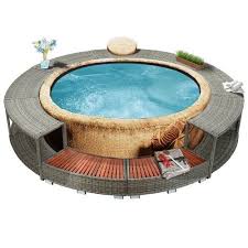 Freeport Park Whirlpool Einfassung Doherty Wayfair De Inflatable Hot Tubs Hot Tub Surround Tub Surround