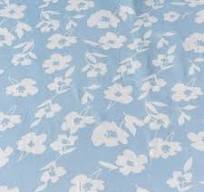 Viscose / Cotton blend fabric 60/40 Natural flowers fabric for sewing dresses, blouses, skirts, light trousers Blue Twill fabric Boho fabric