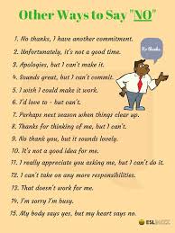 100 Different Ways To Say No Eslbuzz Learning English English Words English Phrases Learn English Words
