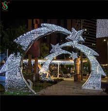 Snowflakes and stars are available in a wide selection from the small 20 to the large 4'. China Outdoor Christmas Park Decorations Led 3d Large Star Motif Lights China Christmas Light Christmas Decoration