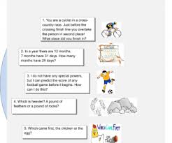 Maybe you would like to learn more about one of these? 80 Free Brainteasers Worksheets