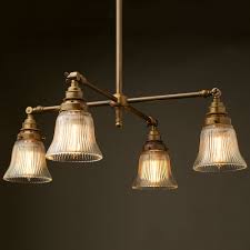 Brass Four Bulb E27 Adjustable Shade Light