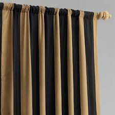 Regency Black Gold Designer Striped Faux Silk Curtain Faux Silk Curtains Silk Curtains Curtains
