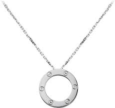Love Necklace Love Necklace 18k White Gold Inner Diameter 16mm Chain Length 420mm Cartier Love Necklace Fine Gold Necklace Love Necklace