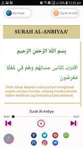 And what loss have they if they had believed in allah and in the last day, and they spend out of what allah has. Surat Al Anbiya Mp3 Dan Terjemahan Pour Android Telechargez L Apk