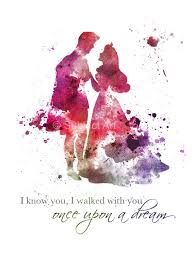 Sleeping Beauty Aurora Quote Art Print Illustration Disney Princess Dance Prince Phillip Mixed Media Home Dec Watercolor Disney Disney Art Disney Quotes