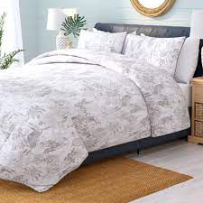 Layering is essential to provide warmth and interest, so be sure to add plenty of decorative pillows whether you are drawn towards traditional coastal stripe bedding, or solid hues of blues and tans, this collection is sure to provide you with the. Bayou Breeze Cierra Gray White Standard Cotton 200 Tc Coastal Comforter Set Reviews Wayfair