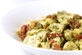 Cheese Tortellini With Pesto And Sun Dried Tomatoes And Add Pine Nuts Olives And Ar Tortellini Recipes Pesto Tortellini Pasta Salad With Tortellini