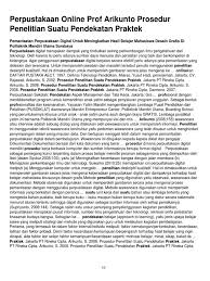 Metode penelittian kuantitatif dan kualitatif. Perpustakaan Online Prof Arikunto Prosedur Penelitian Suatu Pendekatan Praktek