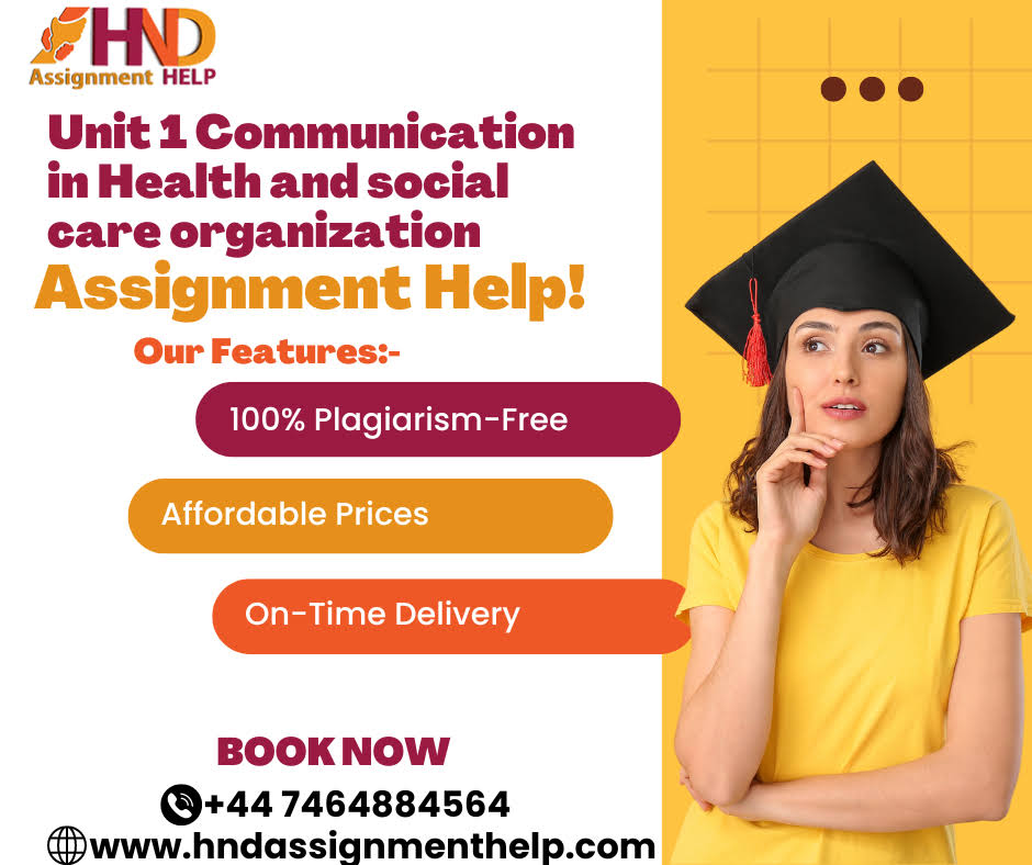 Unit 1 Communication in HSC organization Assignment Help product image