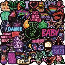 Unique aesthetic stickers featuring millions of original designs created and sold by independent artists. Amazon Com Neon Stickers 50 Pack Cool Aesthetic Trendy Stickers For Laptop Waterproof Vinyl Stickers For Water Bottles Teens And Adults Toys Games