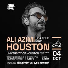Ali Azimi Live in Houston event · Fri, October 4, 2024 · UNIVERSITY OF  HOUSTON · 4455 UNIVERSITY DR Houston, TX, USA