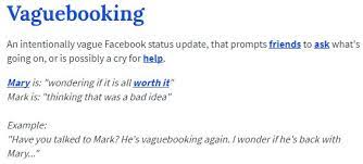 Urban Dictionary Definition Vaguebooking Know Your Meme