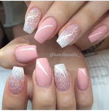 French Ombre Nails W Sparkle Pink Gel Nails Pink Glitter Nails Powder Nails Time for a twist on the classic french manicure!