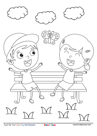 Print out these free coloring pages to entertain your kids. Kids Chatting In Park Cartoon Coloring Page Kidzezone