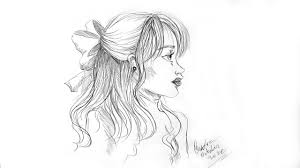 Am atasat o poza cu un trandafir, dar e fara tulpina. Desen In Creion Cu O Fata Din Profil Cu Parul Lung Pencil Drawing Of A Pencil Drawings Drawings Long Hair Girl