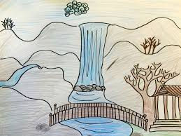 Drawing you can be as well just. Pencil Easy Simple Waterfall Drawing Novocom Top
