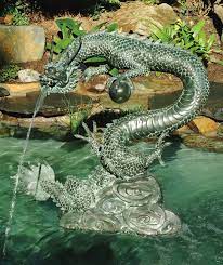 Large Water Dragon Garden Accent And Pool Statuary Dragon Garden Asian Dragon Water Dragon