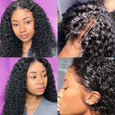 Curly Hair Wigs 5x5 Glueless HD Lace Closure Wigs for Black Women Curly  Human hair Wigs 180% Density