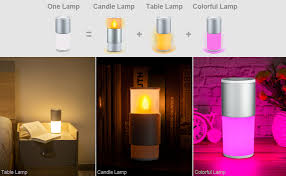 Take a look at our table lamp selection. Table Lamps Battery Powered Coidak Touch Bedside Lamp 3d Dancing Flameless Candle Light 3 In 1 Led Table Lamps 7 Levels Dimmable With Aluminum Alloy Case For Bedroom Living Room Rgb Color Changing Lights Lighting