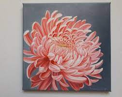 Orchid Delicate Pink Flower Oil Painting On Canvas Wall Etsy Flower Painting Chrysanthemum Painting Fairy Wall Art