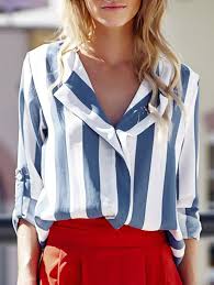Black And White Vertical Striped Shirt Outfit Stylish Turn Down Collar Long Sleeve Vertical Striped Loose Fitting Blouse For Women Blusas Para Mulheres Mangas Compridas Look Fashion