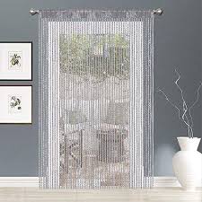 Aizesi 2 Piece Rideaux Fil Argente Rideau 90x200 Voilage Pour Rideau Anti Mouche Centrakor Agencecormierdelauniere Com