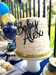 Blue Gold And White Baby Shower Cake Topper From Etsy Baby Shower Cakes For Boys Baby Shower Cake Toppers Boy Baby Shower Cake Topper