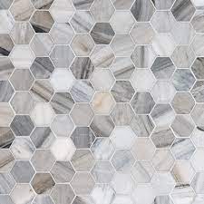 Jeffrey court midnight hex black 10.875 in. Skyline Honed Hexagon Marble Mosaics 10 3 8x12