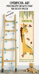 Giraffe Growth Chart Kids Growth Chart Tribal Nursery Wall