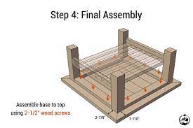 The table is 48 x 28 x 18 (dimensions are approximate within 1/2 or so). Square Coffee Table W Planked Top Free Diy Plans