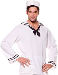 Amazon Com Underwraps Costumes Men S Sailor Costume Shirt Clothing Shoes Jewelry