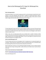 This emulator provides you various reasons that make your experience better than before. Calameo Online Media Whatsapp How To Get Whatsapp For Pc Steps For Whatsapp Free Download