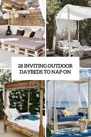 Canopy beds offer privacy and aesthetic appeal to a bedroom. 28 Inviting And Cozy Outdoor Daybeds To Nap On Gardenoholic