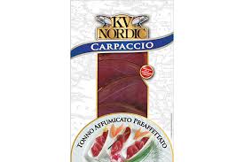 Carpaccio di tonno bianco alalunga affumicato e pronto per essere consumato.prodotto ricavato dai migliori filetti di tonno pescato ad amo nell'oceano,utilizzando metodologie di pesca sostenibile.la lavorazione avviene interamente in italia negli stabilimenti coam.la filettatura e la salatura a secco. Tonno E Spada I Carpacci Di Kv Nordic Sapore E Leggerezza Conquistano La Tavola Italia A Tavola