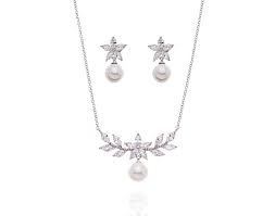 Schmuckset Silber Mit Perlen Schmuckset Silber Schmuckset Brautschmuck