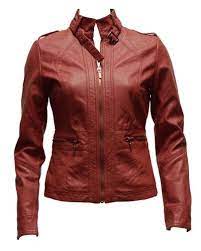 Topseller Ladies Red Synthetic Leather Jacket Belt Strap Collar 41 00 Best Leather Jackets Leather Jacket Leather Jackets Women