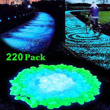 220 Pcs Glow In The Dark Garden Pebbles Glow Stones Rocks For Walkways Garden Path Patio Lawn Garden Yard Decor Luminous Decorative Stones For Aquarium Fish Ta In 2021 Glow Stones