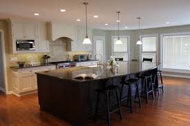 Kitchen Cream Colored Kitchen Cabinets With Dark Island Distressed Cream Kitchen Cabinets Ter Large Kitchen Design Kitchen Island Bar Kitchen With Big Island