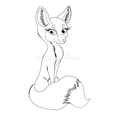 Download fox coloring sheets for free. Coloring Page For Kids With Charming Fennec Fox Stock Vector Illustration Of Child Line 168921146