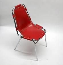 Four Rare Red Chairs Designed By Charlotte Perriand France Circa 1955 In 2021 Chair Design Stackable Dining Chairs Red Chair