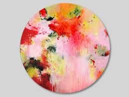 Grosses Runde Abstraktes Acryl Auf Leinwand Original Abstrakte Kunst Auf Leinwand 31 Runde Moderne Kunst Ro Abstract Original Abstract Art Abstract Painting