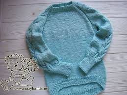 You work your way down the body and cast off at the hem. Top Down Raglan Sweater Pattern With Cables Kid S Knits Crazy Hands Knitting
