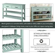 Westgate storage cabinet by vintage furniture. Danxee Retro Console Table Sideboard Buffet Table Sofa Table Storage Cabinet For Entryway With Drawers And 2 Tiers Wood Shelf Living Room Furniture Antique Blue Pricepulse