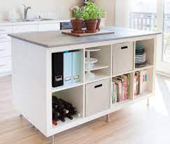 Countertop with a thick oak veneer a durable natural material that can be sanded and surface treated when ikea vadholma rack for kitchen island black gives you extra storage in your kitchen. 20 Creative Ikea Kitchen Island Ideas Craftsy Hacks