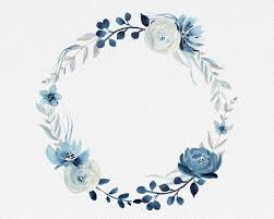 Blue And White Frames And Wreaths Navy Blue Floral Frames Etsy In 2020 Watercolor Moon Floral Wreaths Illustration Floral Border Design