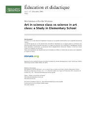 They encapsulate data with code to work on that data. Pdf Art In Science Class Vs Science In Art Class A Study In Elementary School