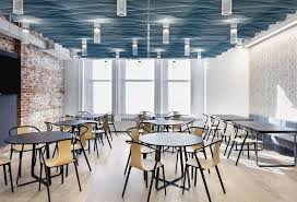 Inside Nielsen S Cool New Nyc Technology Hub Ceiling System Home Office Design Ceiling Design